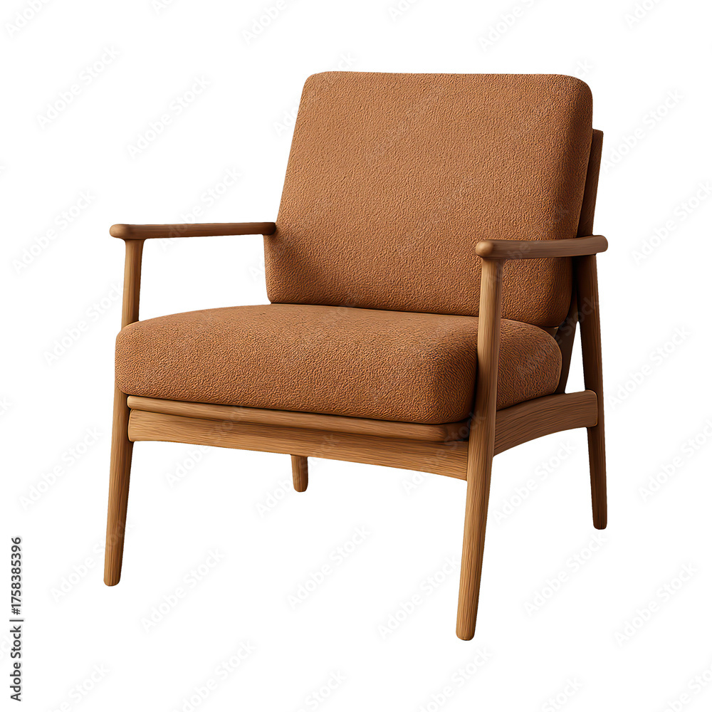 Naklejka premium PNG Modern wooden armchair design