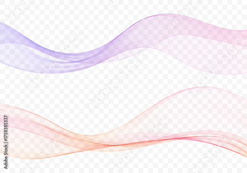 Soft, flowing, sheer gradient waves in pink, purple and orange tones for an elegant, modern design.