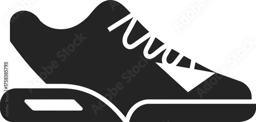 Minimalist black and white sneaker icon vector illustration scalable eps graphic design silhouette vector illustration white background