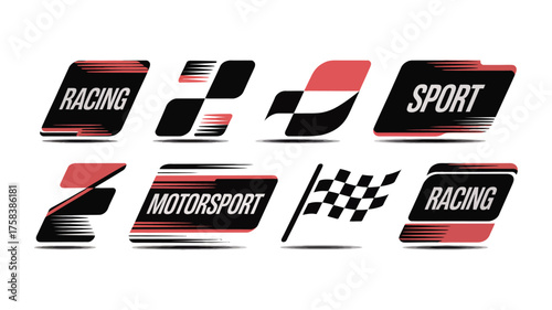 Sport Racing Stripes Car Stickers Set – Tuning Decals and Race Car Graphics Vector