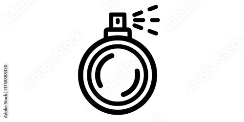 Bold Line Perfume Spray Atomizer Circular Flat Vector Icon