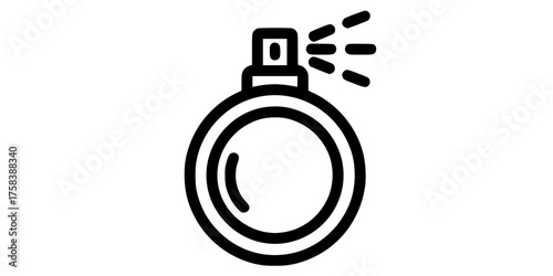 Bold Line Perfume Spray Atomizer Circular Flat Vector Icon