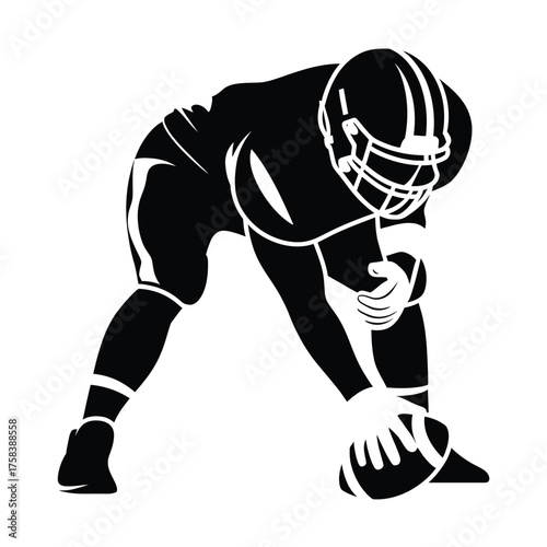 American football player silhouette vector illustration scalable eps graphic icon for sports design silhouette vector illustration white background