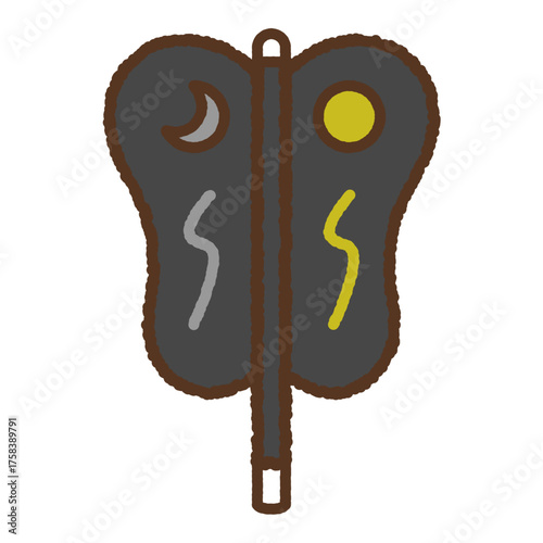 手書き風の単品アイコンイラスト　軍配