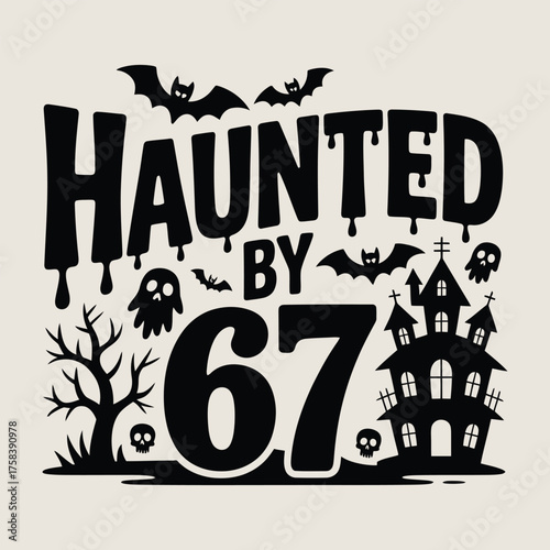 A vintage Halloween graphic design illustration