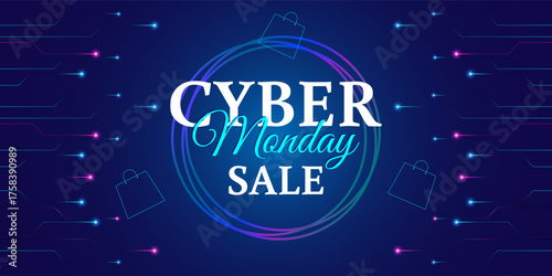 Vector illustration of Cyber Monday Sale social media template