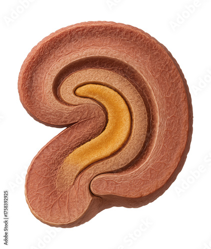 Cross-section of the hippocampus highlighting the dentate gyrus.