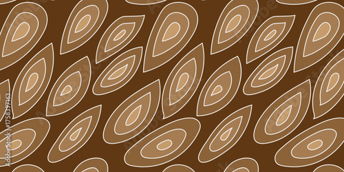 Abstract seamless pattern of organic shapes in warm earthy tones, reminiscent of natural textures and fluid designs