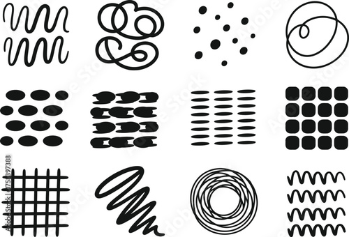 Dynamic abstract shapes and patterns create a modern, energetic visual aesthetic