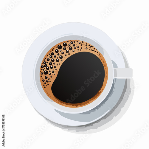 Modern Coffee Drinks Vector – Realistic Flat hot Coffee Cup Illustration Isolated on White Background