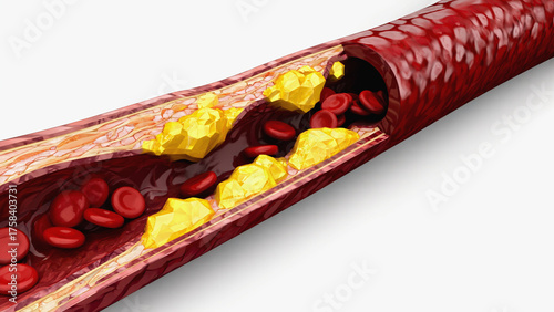 Wallpaper Mural Atherosclerosis with cholesterol blood or plaque in vessel cause of coronary artery disease Torontodigital.ca