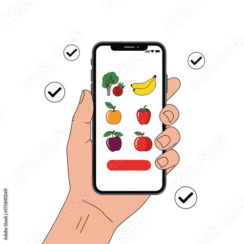 Fresh produce conveniently ordered and delivered through a mobile app.