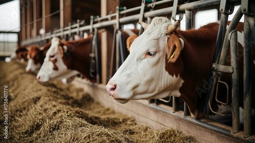 Farmers Hand Offers Dry Hay to a Hungry Dairy Cow in a Traditional Barn