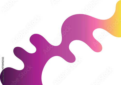 Abstract wavy gradient flowing shapes dynamic colorful fluid design element on white