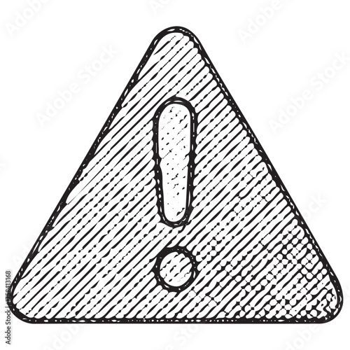 Hand-Drawn Warning Sign Icon for Business Risk