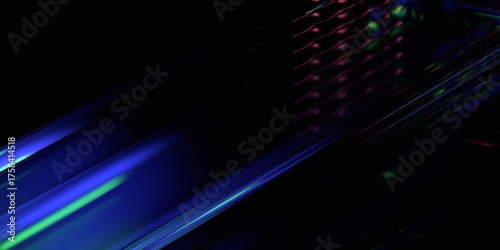 Abstract iridescent background design, colorful reflections on glass, 3d render