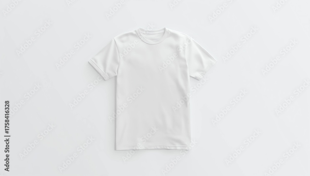 Fototapeta premium Blank white shirt mock up template, front view, isolated on white background, plain t-shirt mockup. Tee sweater sweatshirt design presentation for print. 