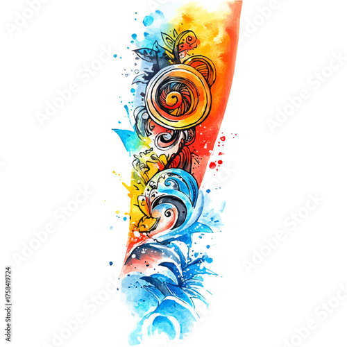 watercolor of Upper Arm Cuff, vector, isolated on a white background.