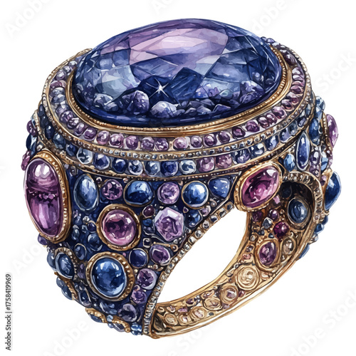 Victorian Bracelet, watercolor clipart vector, isolated on a white background.