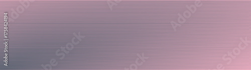 Horizontal lines halftone pattern angular elliptical gradient ultra wide 32:9 aspect ratio pink blue vector abstract background. Striped surface ultra wide format retro futuristic 80s abstraction