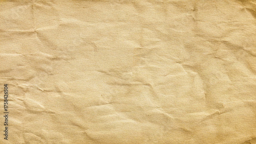 Billede på lærred Vintage crumpled paper texture background with earthy beige tones and rough folds