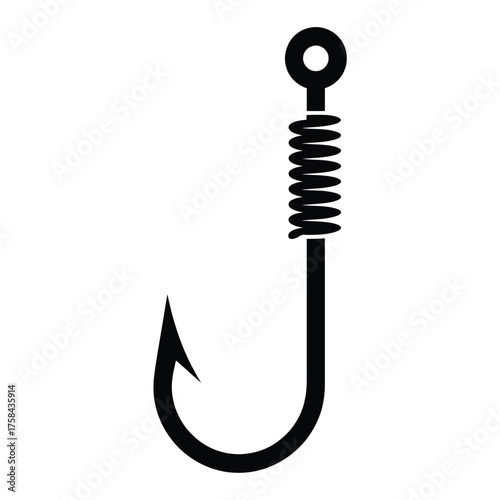 Scalable vector fishing hook illustration for fishing and outdoor enthusiasts eps format silhouette