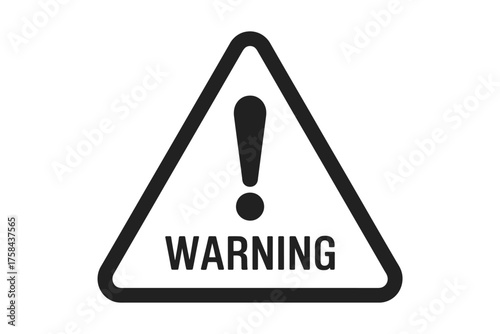 Bold warning sign vector graphic alert symbol for caution and danger alerts scalable illustration silhouette