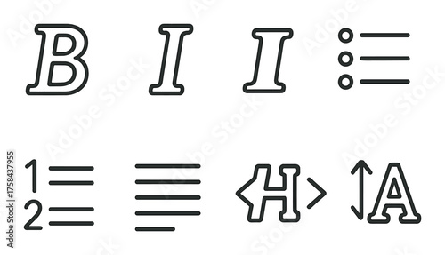 Text alignment and formatting icons on olive green background