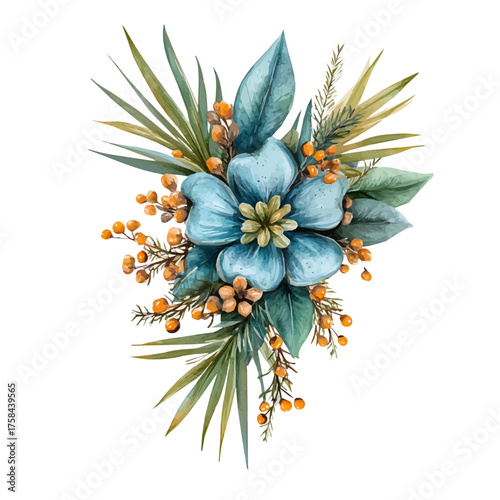 Statement Pin, watercolor drawing vector, isolated on a white background.