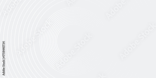 Abstract white glowing geometric lines on gray background. Modern shiny blue circle lines pattern. Futuristic technology concept. Suit for cover, poster, banner, brochure, header, website vector