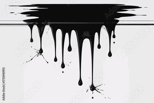 Striking black ink drip illustration vector graphic scalable eps icon art silhouette
