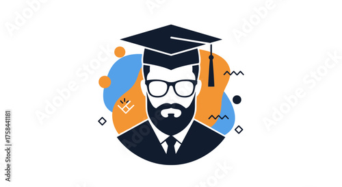 The scholarly gentleman with a distinguished beard and academic cap poses for a portrait.