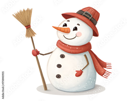 snowman with red hat