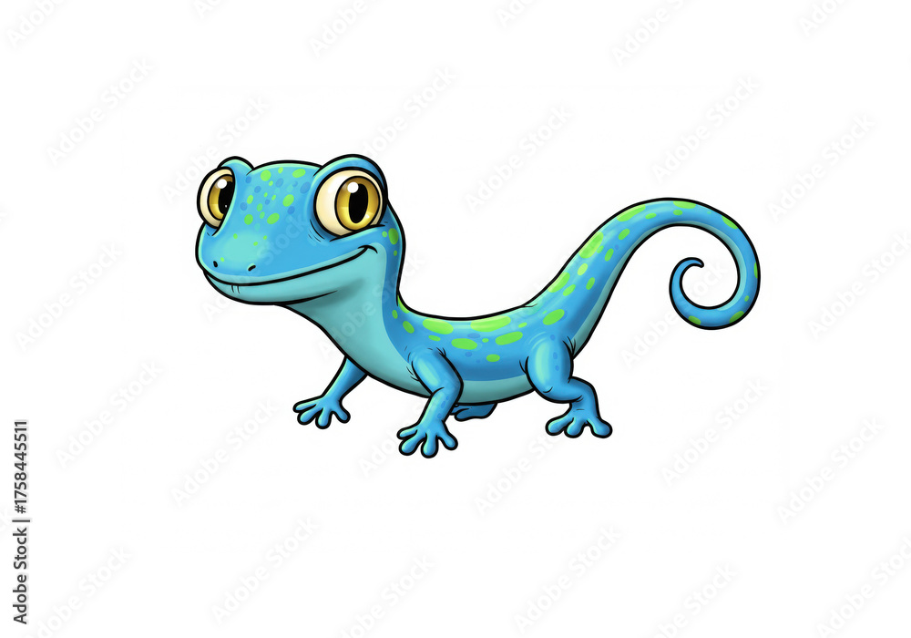 Obraz premium Cartoon lizard on a white background