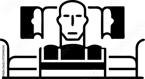 Bold surreal design of a person on furniture offers a modern and artistic appeal for your project