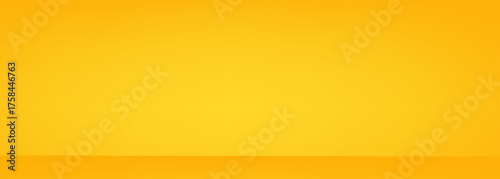 Yellow background abstract with Gradient in empty room studio, Yellow empty room studio gradient used for background.