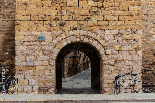 Fortified walls of Montblanc, Tarragona, Catalonia, Spain