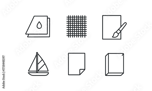 simple outline stroke icon isolated on white background synthetic polyester canvas coarse jute canvas archival gessoed canvas sailcloth grade canvas acrylic primed canvas sheet heavyweight