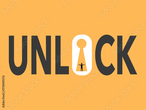 businessman successfully unlocks his business