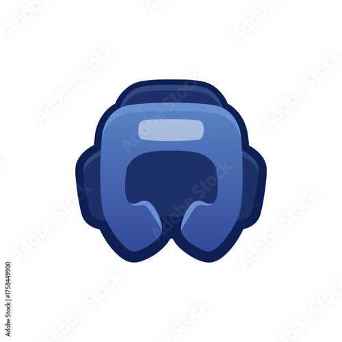Isolated flat 3d Boxing Helmet icon for game, interface, sticker, app. The sign in a cartoon style for match 3, arcade, rpg. The Sport sprite for craft element in hyper casual mobile game.