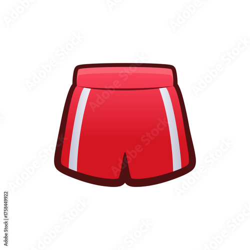 Isolated flat 3d Boxing Shorts icon for game, interface, sticker, app. The sign in a cartoon style for match 3, arcade, rpg. The Sport sprite for craft element in hyper casual mobile game.