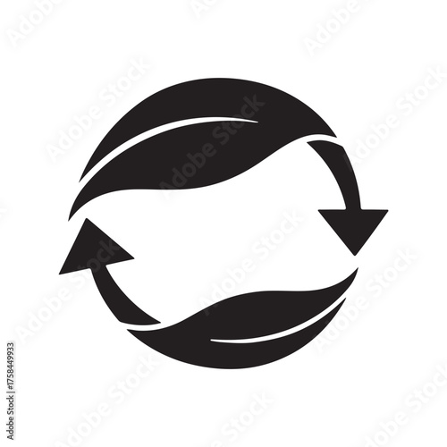 Biodegradable recyclable plastic free package icon. Vector bio recycling logo template