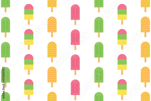 Seamless pattern with ice cream sticks. Vector illustration.