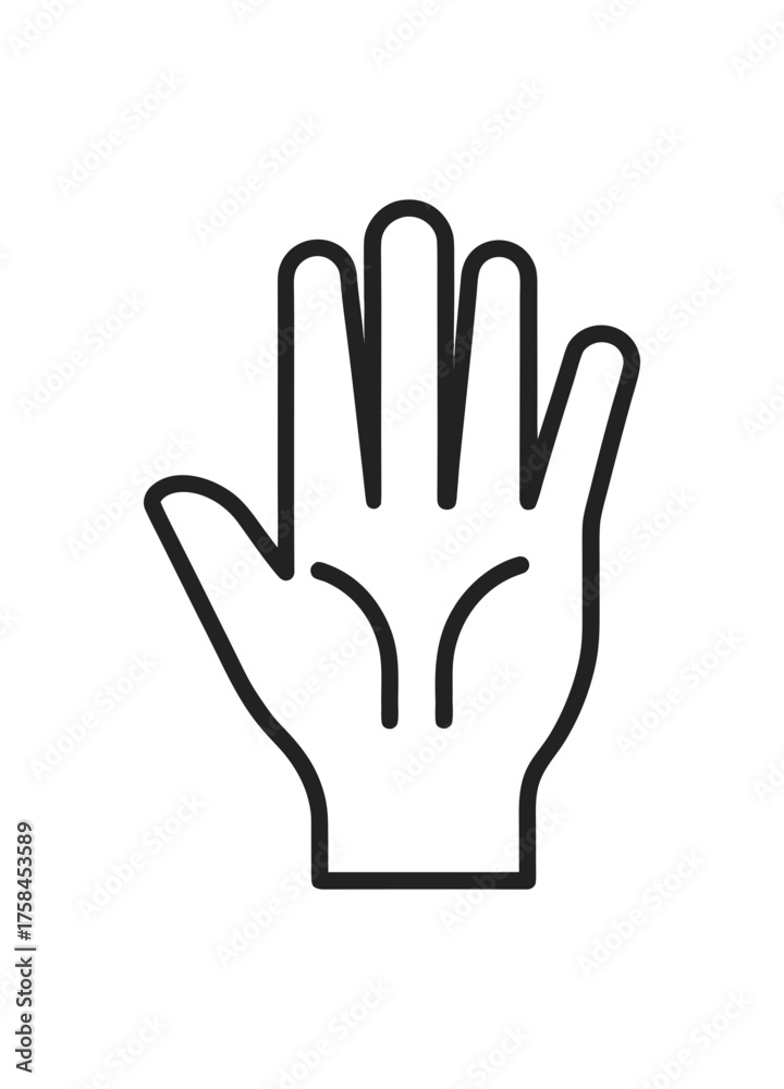 Obraz premium Open hand outline icon vector graphic scalable for various design projects