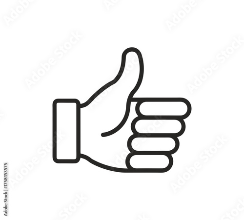 Outline hand thumbs sideways gesture vector icon for digital and print projects