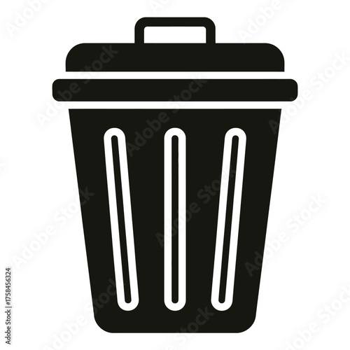 Black and white trash can icon vector illustration scalable eps graphic design element silhouette