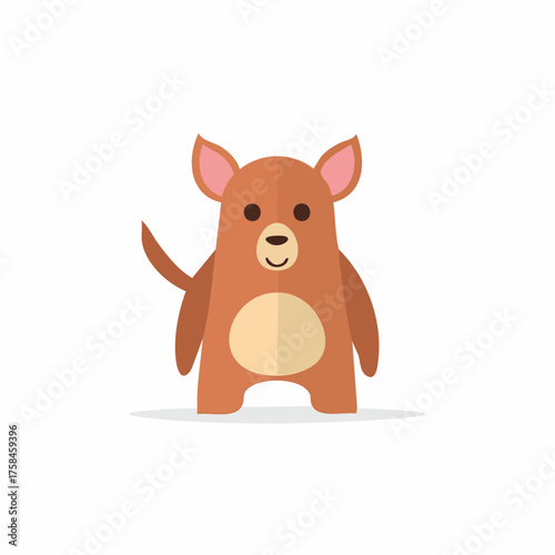 Cartoon bear character with a round belly and cute expression vector illustration