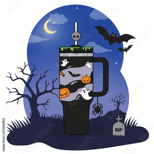 Happy Halloween with tumbler bottle