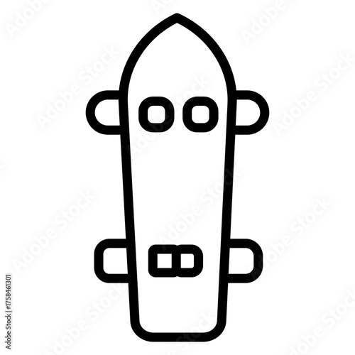 Longboard Trick vector line icon design
