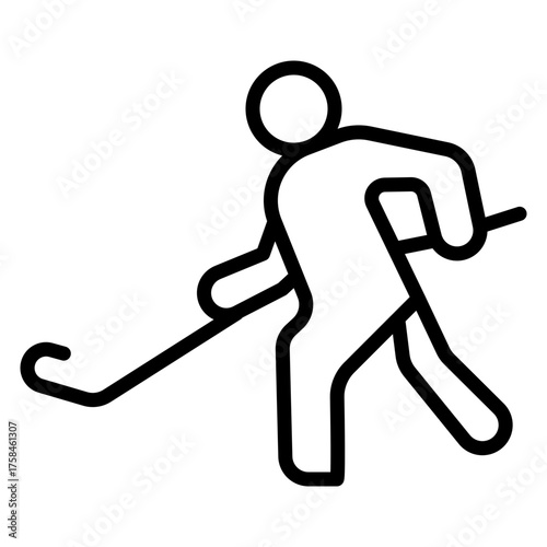 Inline Hockey vector line icon design